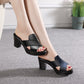 Plate-forme pour femmes Slip on Chunky Sandales à talons hauts