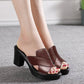 Plate-forme pour femmes Slip on Chunky Sandales à talons hauts