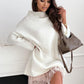 🎅Offre spéciale de Noël 🎅Ensemble Sweatshirt Ample à col Roulé et Mini Robe en Gaze Sans Manches pour Femmes💗