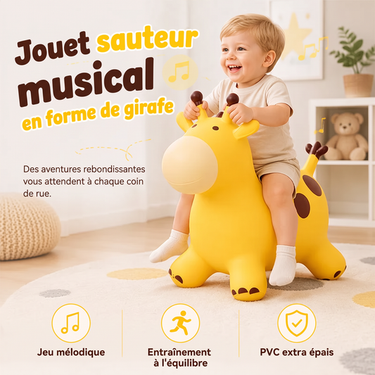 Girafe mignonne en forme d'animal sauteur pour enfants