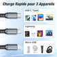🔥2025 Ventes Chaudes🔥Chargement super rapide 100w, câble de données transparent 3-en-1