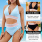 👙Ensemble de bikini très cintré avec contrôle du ventre et design en blocs de couleur