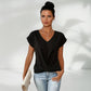 💥 GRANDE VENTE👚 T-shirt élégant à manches courtes avec col en V torsadé