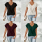 💥 GRANDE VENTE👚 T-shirt élégant à manches courtes avec col en V torsadé