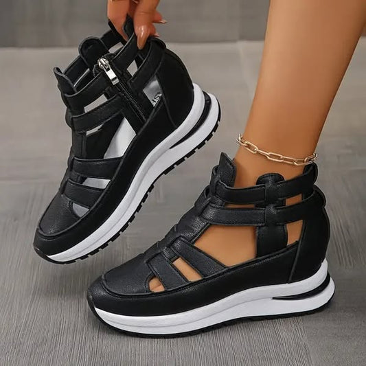 🔥Meilleurs prix pour l'été🔥Sandales compensées confortables et légères avec fermeture éclair latérale