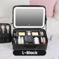Trousse de maquillage portable avec miroir LED – Maquillage parfait partout