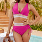 👙Ensemble de bikini très cintré avec contrôle du ventre et design en blocs de couleur