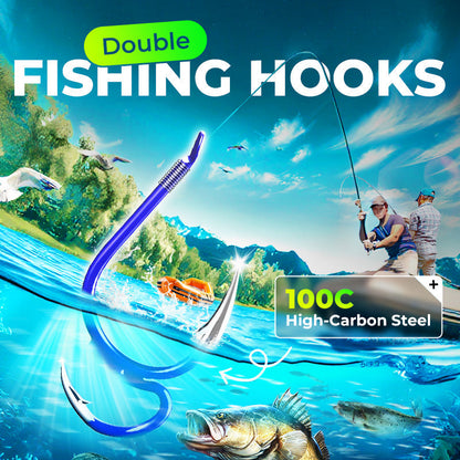 Pêchez plus rapidement ! Hameçons doubles ultra-piquants