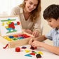 ✨ Puzzle Magnétique en Bois - 180 Pièces Géométriques, Apprentissage STEM, Boîte de Rangement Portable ✨