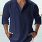 🔥50% de réduction🔥Chemise à manches longues pour hommes, en coton et lin