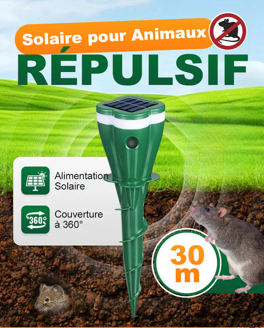 Répulsif Solaire Étanche à Vis contre les Taupes