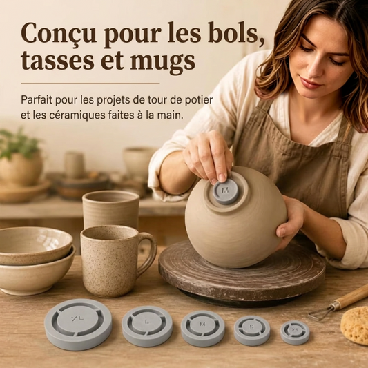 Gabarit de centrage pour bague de pied en poterie, outil de découpe de l'argile