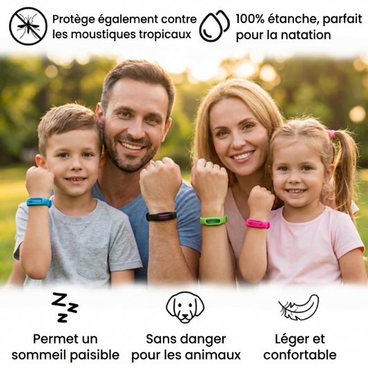Bracelets anti-moustiques en silicone ajustables