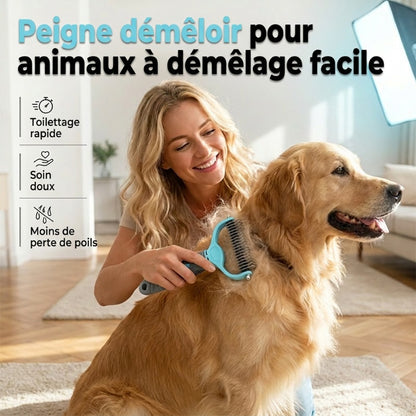 Peigne de toilettage double face pour chiens et chats