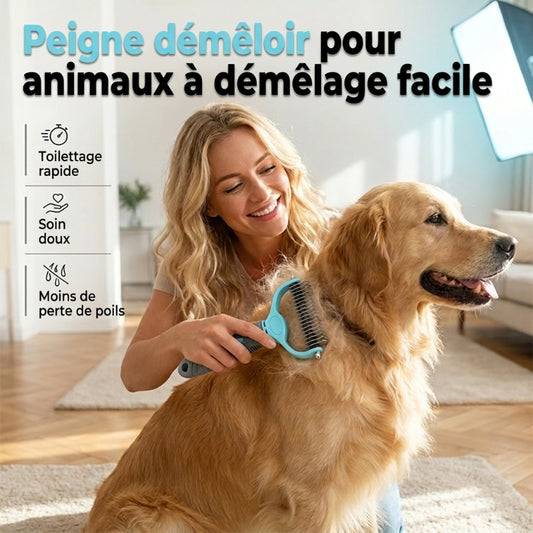 Peigne de toilettage double face pour chiens et chats