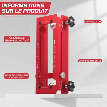 Kit de gabarit de mortaisage réglable pour charnières de porte