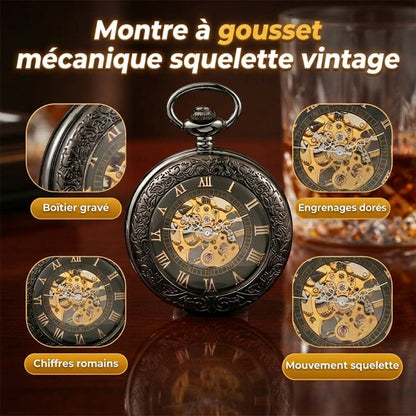 Montre à Gousset Mécanique à Remontage Manuel avec Chaîne