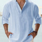 🔥50% de réduction🔥Chemise à manches longues pour hommes, en coton et lin