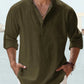 🔥50% de réduction🔥Chemise à manches longues pour hommes, en coton et lin