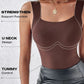 Débardeurs thermiques à col en U pour femmes avec soutien-gorge intégré