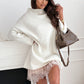 🎅Offre spéciale de Noël 🎅Ensemble Sweatshirt Ample à col Roulé et Mini Robe en Gaze Sans Manches pour Femmes💗