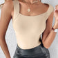 Débardeurs thermiques à col en U pour femmes avec soutien-gorge intégré