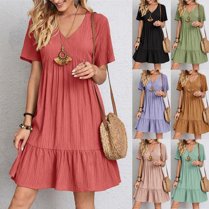 👚💃Robe fluide décontractée à nouer à la taille
