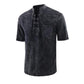 🌸Soldes de printemps : 50 % de réduction👕T-shirt rétro gothique pour homme, col en V lacé, poche en lin