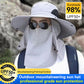 🧢 50% DE RÉDUCTION ☀️ Chapeau de soleil professionnel UPF50+ – Large bord + masque facial – Respirant, anti-insectes & protection solaire totale – idéal pour randonnée, jardinage ou plage en été 🏞️
