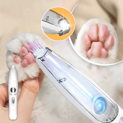 Tondeuse pour pattes d'animaux avec aspiration puissante, kit de toilettage sans fil avec système de ramassage des poils, lumière LED, faible niveau sonore, tondeuse pour petits chiens (visage, pattes, oreilles, yeux, pieds).