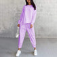 Ensemble Sweatshirts et pantalons à manches longues et ourlet irrégulier pour femmes