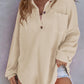 Chemise ample en tricot gaufré de couleur unie pour femmes