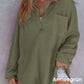 Chemise ample en tricot gaufré de couleur unie pour femmes