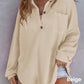 Chemise ample en tricot gaufré de couleur unie pour femmes