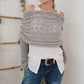 Châle en tricot découpé à doubles manches pour femmes