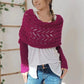 Châle en tricot découpé à doubles manches pour femmes