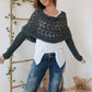 Châle en tricot découpé à doubles manches pour femmes