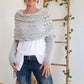 Châle en tricot découpé à doubles manches pour femmes