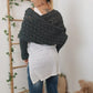 Châle en tricot découpé à doubles manches pour femmes