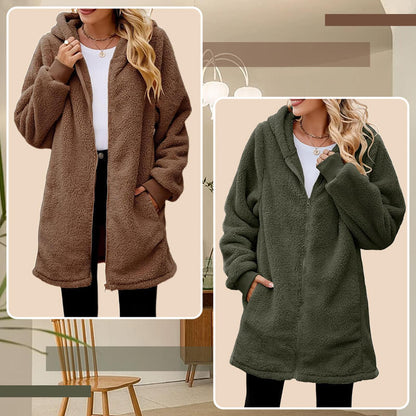 Cadeau attentionné ! 🎁 Sweat à capuche ample à manches longues en peluche pour femme 🔥Livraison gratuite🔥