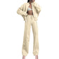 Ensemble 2 pièces pour femmes - Manteau à manches longues avec fermeture éclair Pantalon de survêtement avec cordon de serrage