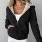 Sweat Zippé et Doublé à Capuche pour Femme
