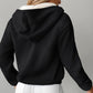 Sweat Zippé et Doublé à Capuche pour Femme