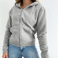 Sweat Zippé et Doublé à Capuche pour Femme