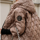 Veste en coton patchwork à capuche pour femmes pour l'automne et l'hiver