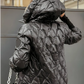 Veste en coton patchwork à capuche pour femmes pour l'automne et l'hiver
