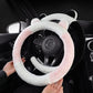 Housse de Volant Douce Universelle Antidérapante en Peluche avec Oreilles de Chat Mignonnes