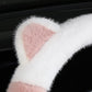 Housse de Volant Douce Universelle Antidérapante en Peluche avec Oreilles de Chat Mignonnes