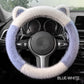 Housse de Volant Douce Universelle Antidérapante en Peluche avec Oreilles de Chat Mignonnes