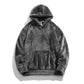 Sweat à Capuche Épais et Ample de Couleur Unie pour Hommes